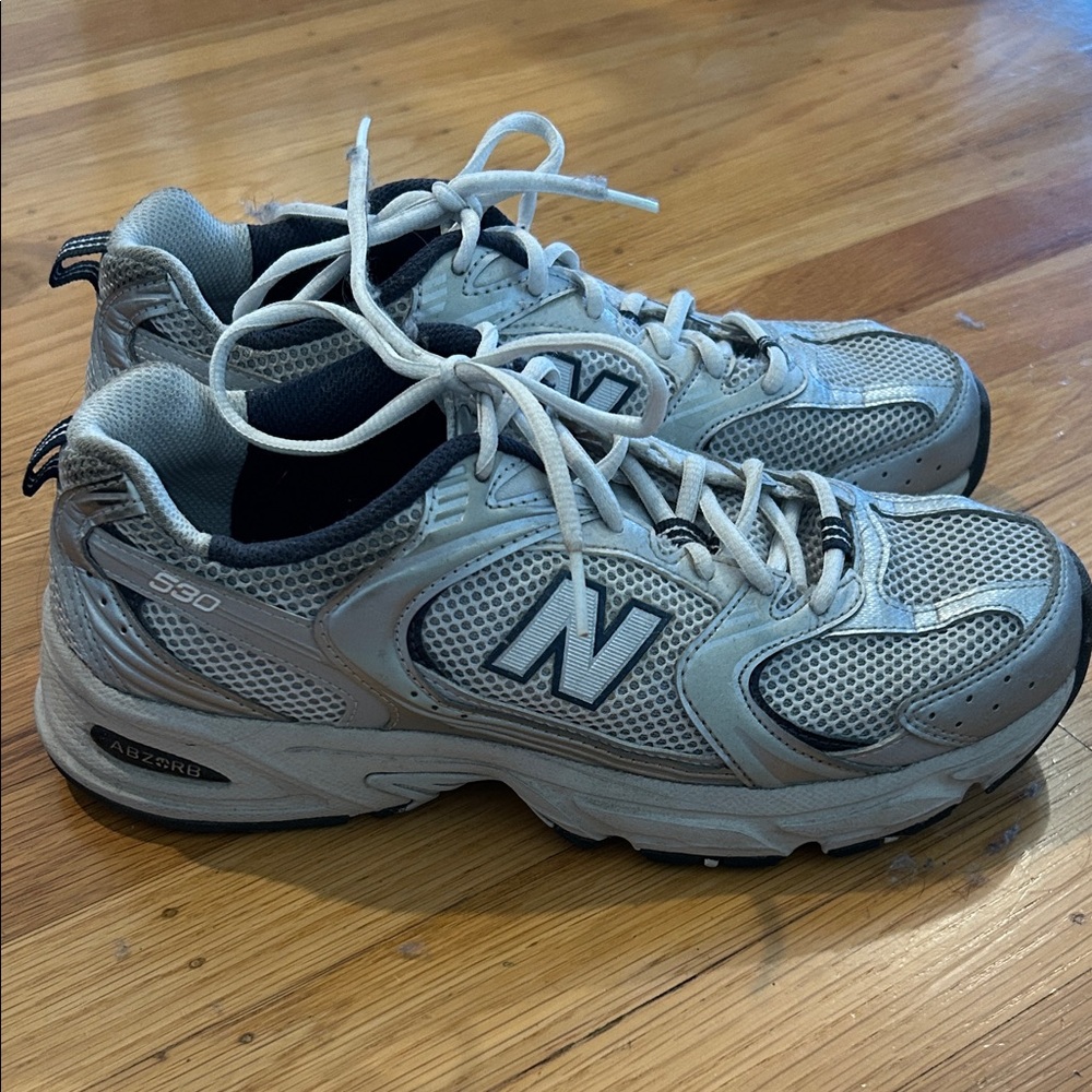 New Balance Silver Navy Black 530 Running Shoes size 8M/ FR 41.5
